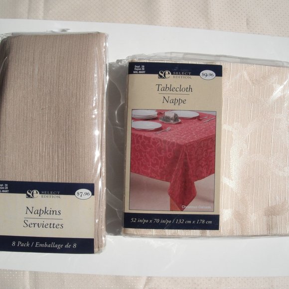 Select Edition Tablecloth 52inx70in & 8 Napkins 17inx17in New - Picture 2 of 12